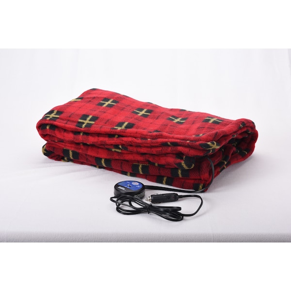 Maxsa Innovations Comfy Cruise 12 Volt Heated Travel Blanket Red Plaid 20014 Zoro